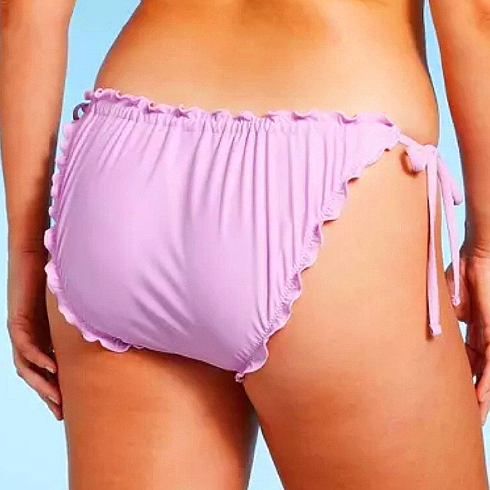 NWT WILD FABLE PURPLE RUFFLE BIKINI BOTTOMS sz Lg/XL